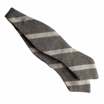 Regimental Cashmere Diamond Bow Tie - Olive Green/White