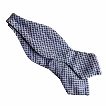 Dogtooth Silk Bow Tie - Purple/White