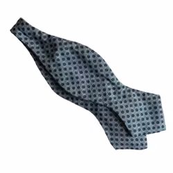 Floral Silk Bow Tie - Mint Green/Navy Blue