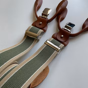 Regimental Suspenders Stretch - Beige/Green