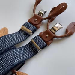 Regimental Suspenders Stretch - Navy Blue/White