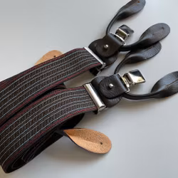 Regimental Suspenders Stretch - Brown/Burgundy/Light Blue