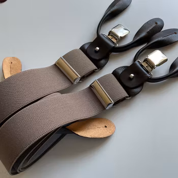 Solid Suspenders Stretch - Light Brown