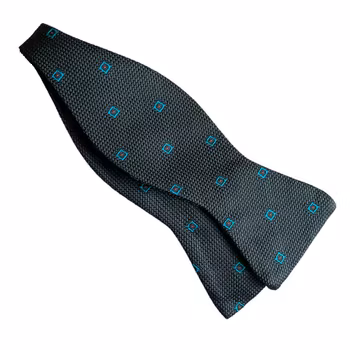 Square Grenadine Silk Bow Tie - Metallic Green/Turquoise