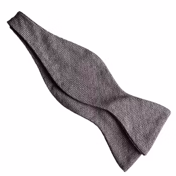 Herringbone Silk Bow Tie - Purple/Grey