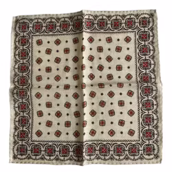 Floral Wool Pocket Square - Cream