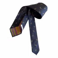 Bike Silk Tie - Untipped - Navy Blue/Green/Pink