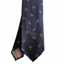 Bike Silk Tie - Untipped - Navy Blue/Green/Pink