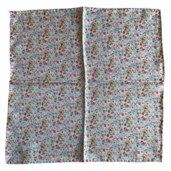 Småblommig Sidennäsduk - Vit/Grön/Röd