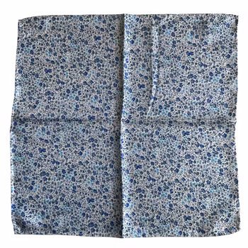 Småblommig Sidennäsduk - Vit/Blå