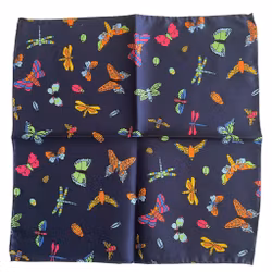 Fjärilar Sidennäsduk - Marinblå