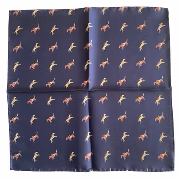 Greyhound Sidennäsduk - Marinblå/Brun