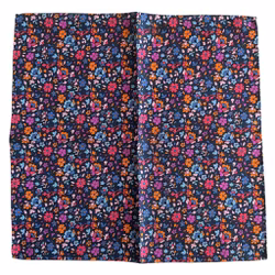 Småblommig Sidennäsduk - Marinblå/Orange/Rosa/Ljusblå