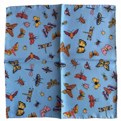 Fjärilar Sidennäsduk - Ljusblå