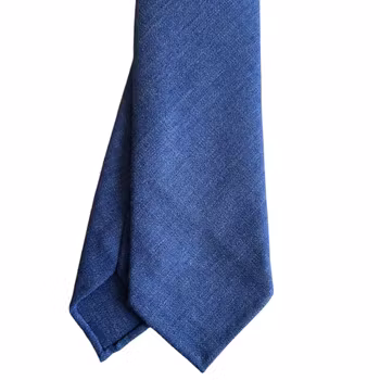 Solid Bamboo Tie - Untipped - Mid Blue