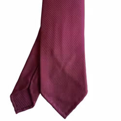 Solid Printed Silk Tie - Untipped - Wine Red