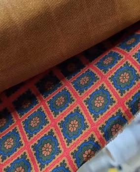 Medallion Ancient Madder Silk Tie - Untipped - Rust/Beige/Green/Blue