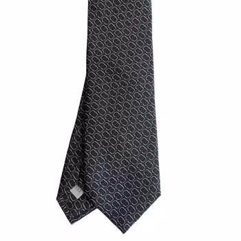 Chain Printed Silk Tie - Dark Lilac/Green