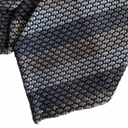 Regimental Silk Grenadine Tie - Untipped - Beige/Grey/Olive
