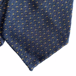 Micro Silk Grenadine Tie - Untipped - Navy Blue/Yellow