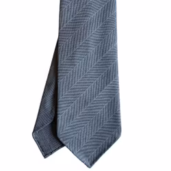 Regimental Light Wool Tie - Untipped - Grey/Light Blue