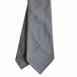Micro Light Wool Tie - Untipped - Black/White