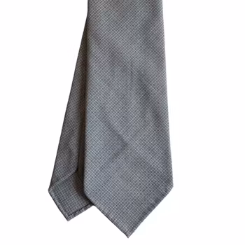 Micro Light Wool Tie - Untipped - Black/White