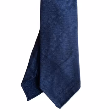 Regimental Light Wool Tie - Untipped - Navy Blue