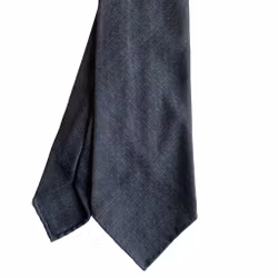 Regimental Light Wool Tie - Untipped - Dark Grey/Burgundy
