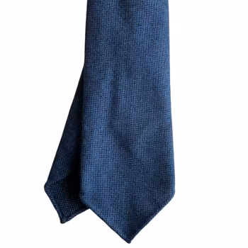 Solid Wool Tie - Untipped - Mid Blue