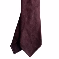 Solid Wool Tie - Untipped - Burgundy