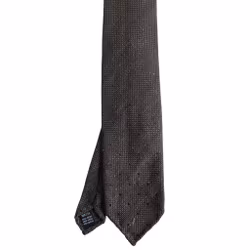Polka Dot Shantung Tie - Untipped - Brown/Burgundy