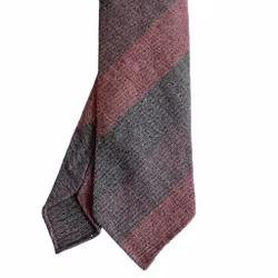 Blockstripe Wool Tie - Untipped - Navy/Purple/Cerise