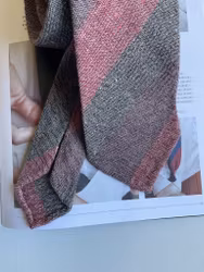 Blockstripe Wool Tie - Untipped - Navy/Purple/Cerise