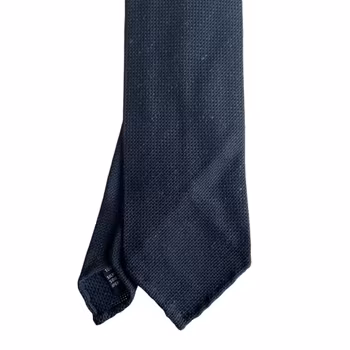 Solid Shantung Tie - Untipped - Navy Blue