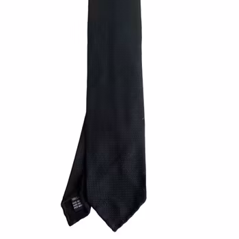Solid Shantung Tie - Untipped - Black