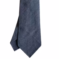 Solid Light Silk/Wool Tie - Untipped - Mid Blue