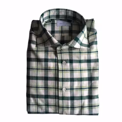 Check Flannel Shirt - Off White/Green