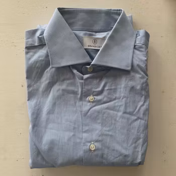 Small Check Poplin Shirt - Light Blue/White