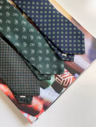 Paisley Printed Silk Tie - Dark Green