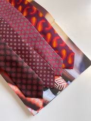 Paisley Printed Silk Tie - Burgundy/Mustard/Light Blue