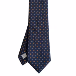 Floral Printed Silk Tie - Navy Blue/Light Blue/Yellow/Red