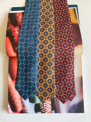 Medallion Printed Silk Tie - Aqua