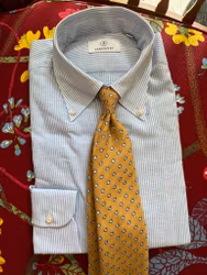 Floral Shantung Tie - Untipped - Yellow/Blue/White