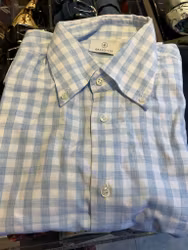 Check Cotton Shirt - Light Blue/White