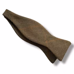 Plaide Wool Bow Tie - Brown