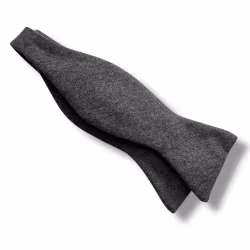 Solid Wool Bow Tie - Dark Grey