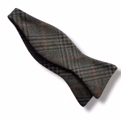 Glencheck Wool Bow Tie - Green/Brown
