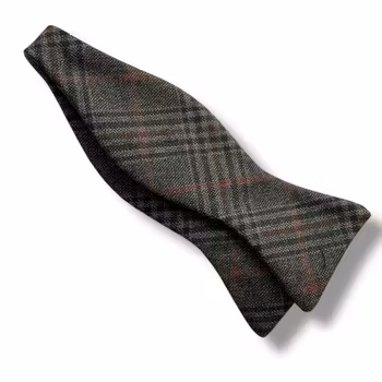 Glencheck Wool Bow Tie - Green/Brown