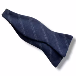 Regimental Wool Bow Tie - Navy Blue